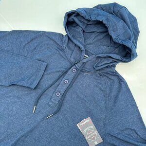 Flag & Anthem Rollins‎ Long Sleeve Snow Slub Hooded Henley, Size S, Navy Heather